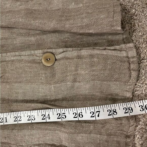 Flax Tan Linen Blazer Top Size small - Picture 5 of 9